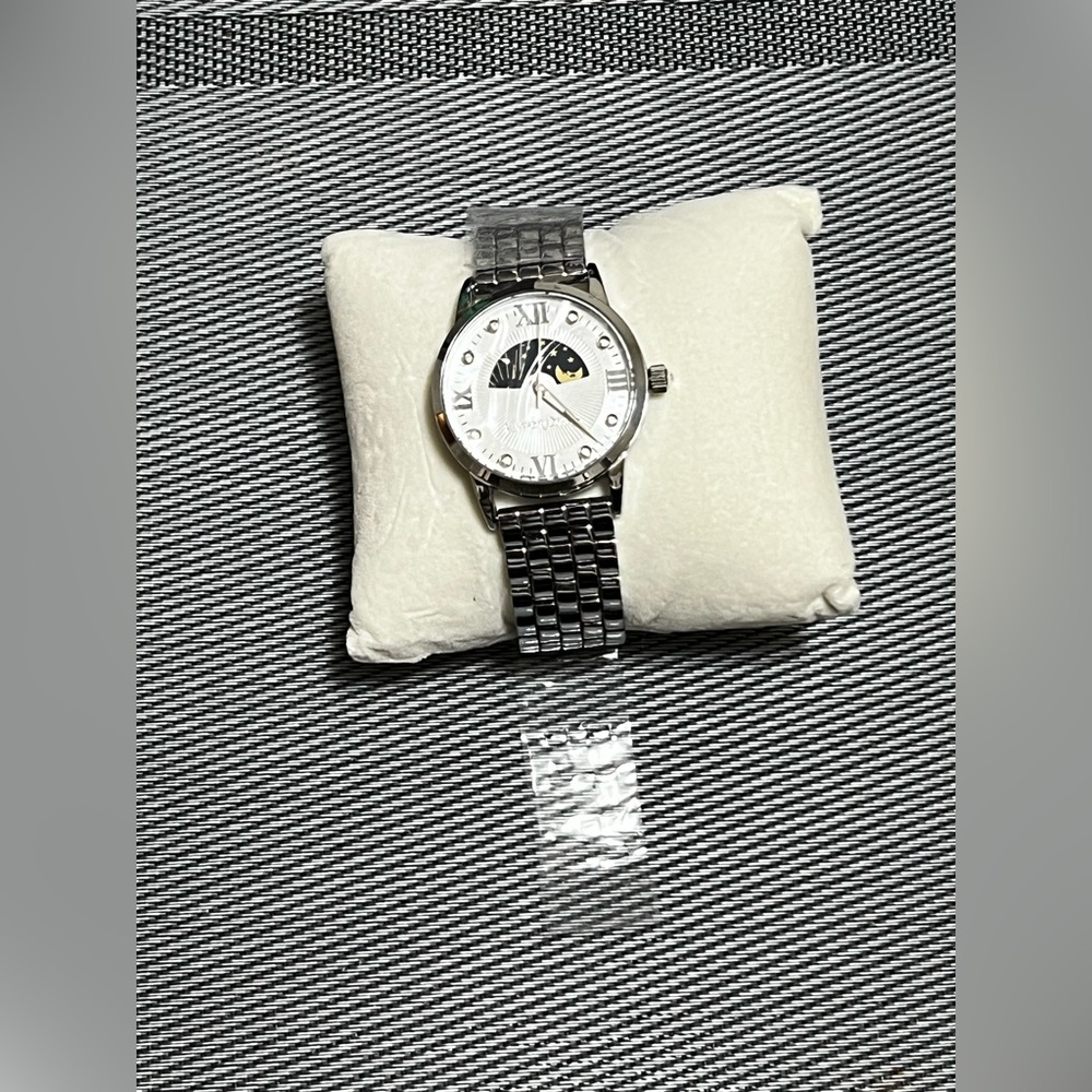 Alexander Dubois Silver stainless steel analogue watch with moon phase
Brand New